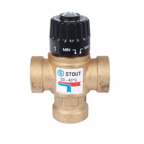Термостатический смесительный клапан 3/4″ ВР 20-43°С KV 1,6 SVM-0110-164320 STOUT