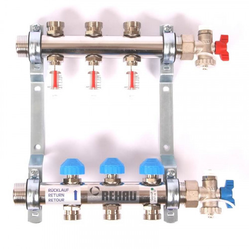 Распределительный коллектор REHAU HKV-D на 3 контура нерж .сталь