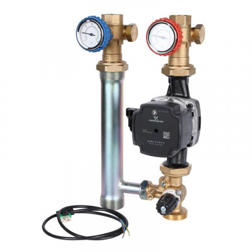Насосная группа с 3-х ходовым приводным смесителем 1″с насосом Grundfos UPM3 Hybrid 25-70 SDG-0003-002503 STOUT