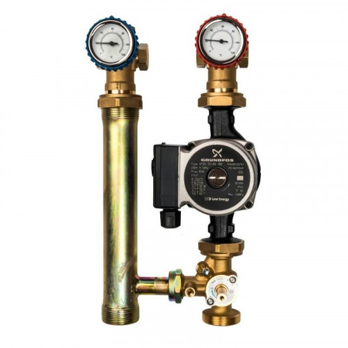 Насосная группа с 3-х ходовым приводным смесителем 1″с насосом Grundfos UPSO 25-65 SDG-0003-002502 STOUT