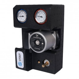 Насосная группа с 3-х ходовым приводным смесителем 3/4″ с насосом Grundfos UPSO 15-65 130 SDG-0007-002002 STOUT