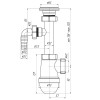 Сифон АНИ ПЛАСТ 1 1/4″*40 с отводом для стиральной машины C1300