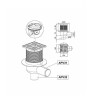 Трап регулируемый с горизонтальным выпуском и сухим затовром АНИ Пласт, решетка из нержавеющей стали 12х12 см, Дн50 TQ5614