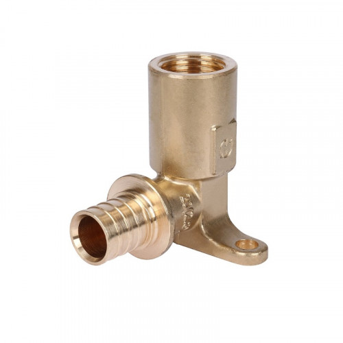 Угольник настенный с длинным нарезным патрубком 20-Rp 1/2″ для труб из сшитого полиэтилена аксиальный SFA-0032-002012 STOUT